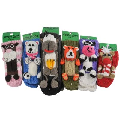 Детские акриловые носки для детей, напольные носки с животными, зимние рождественские носки