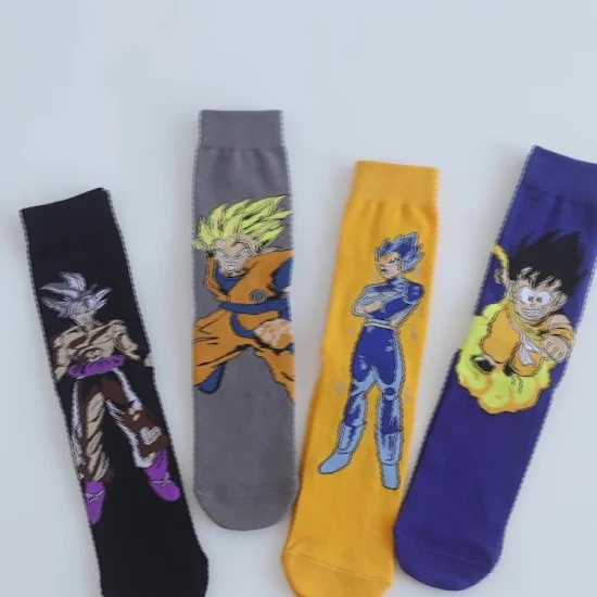 Лидер продаж, забавные носки с персонажами аниме из мультфильма, новинка, креативные модные забавные хлопковые мужские носки